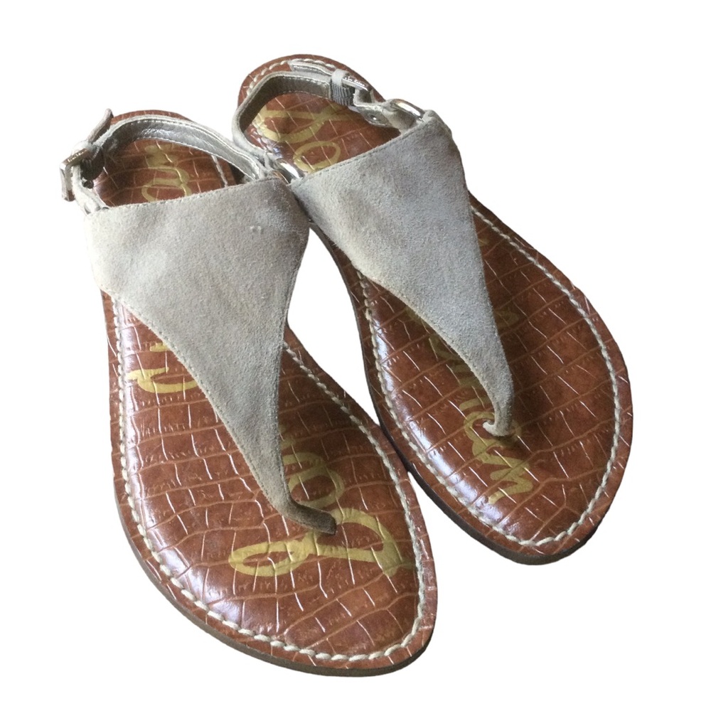 Sam Edelman Greta Gray Suede Thong Sandal Size 7